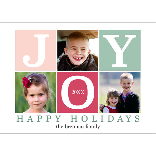Blocks of Joy Multi Holiday Photo Cards
